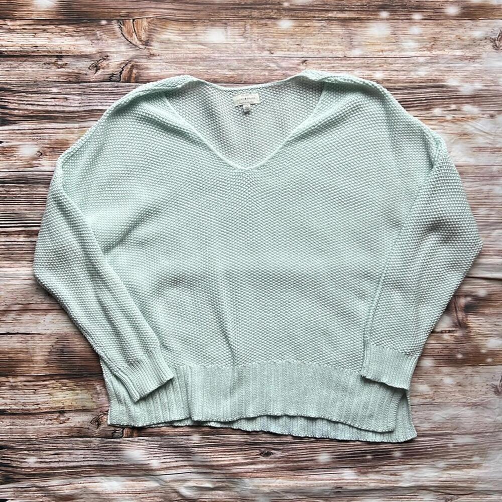 Lucky Brand Light Green V-Neck Knit Sweater
